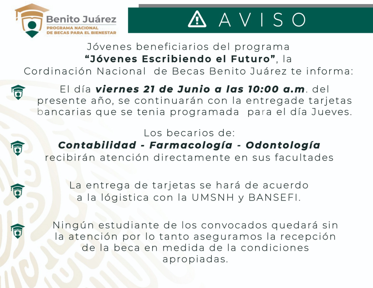  Se reanudará entrega de becas Jóvenes Escribiendo el Futuro en la UMSNH