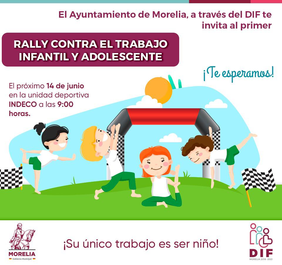 Realizará DIF Morelia primer rally contra trabajo infantil
