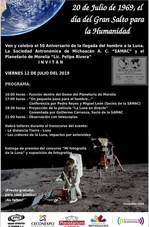  Celebrará Planetario de Morelia 50 Aniversario de la llegada del hombre a la luna
