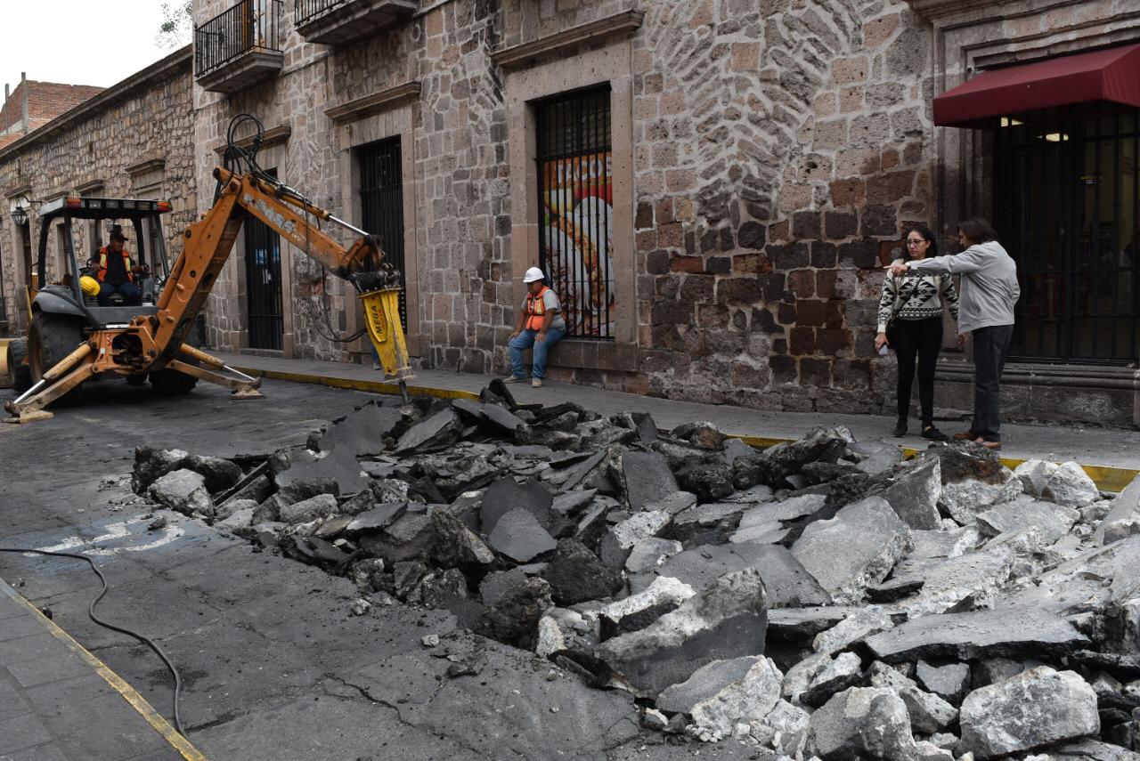  Arranca SUOP intervención en calle Corregidora en el Centro Histórico