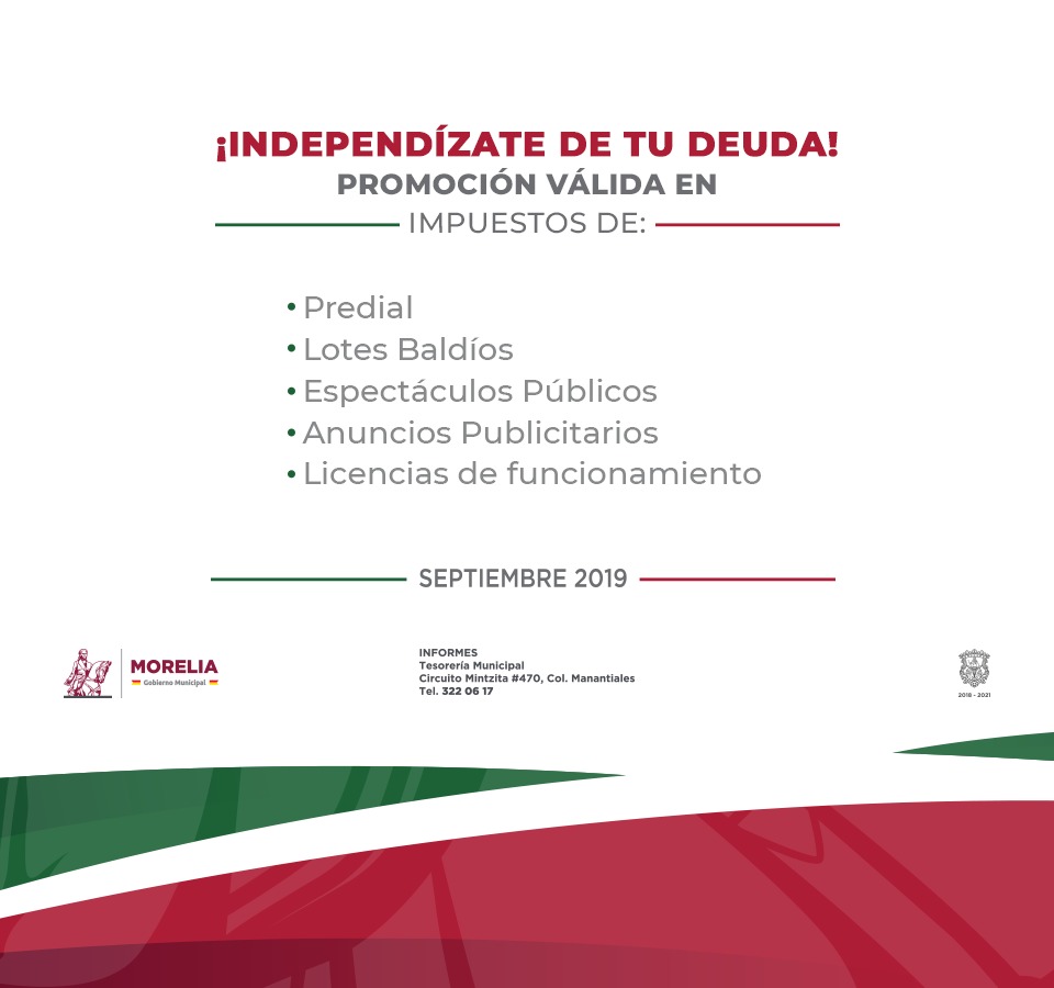  Tesorería Morelia invita a aprovechar últimos 4 días de descuento en contribuciones municipales