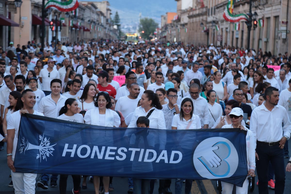  Con multitudinaria caminata y declaratoria, arranca sociedad jornada “Morelia Te Quiero en Paz”