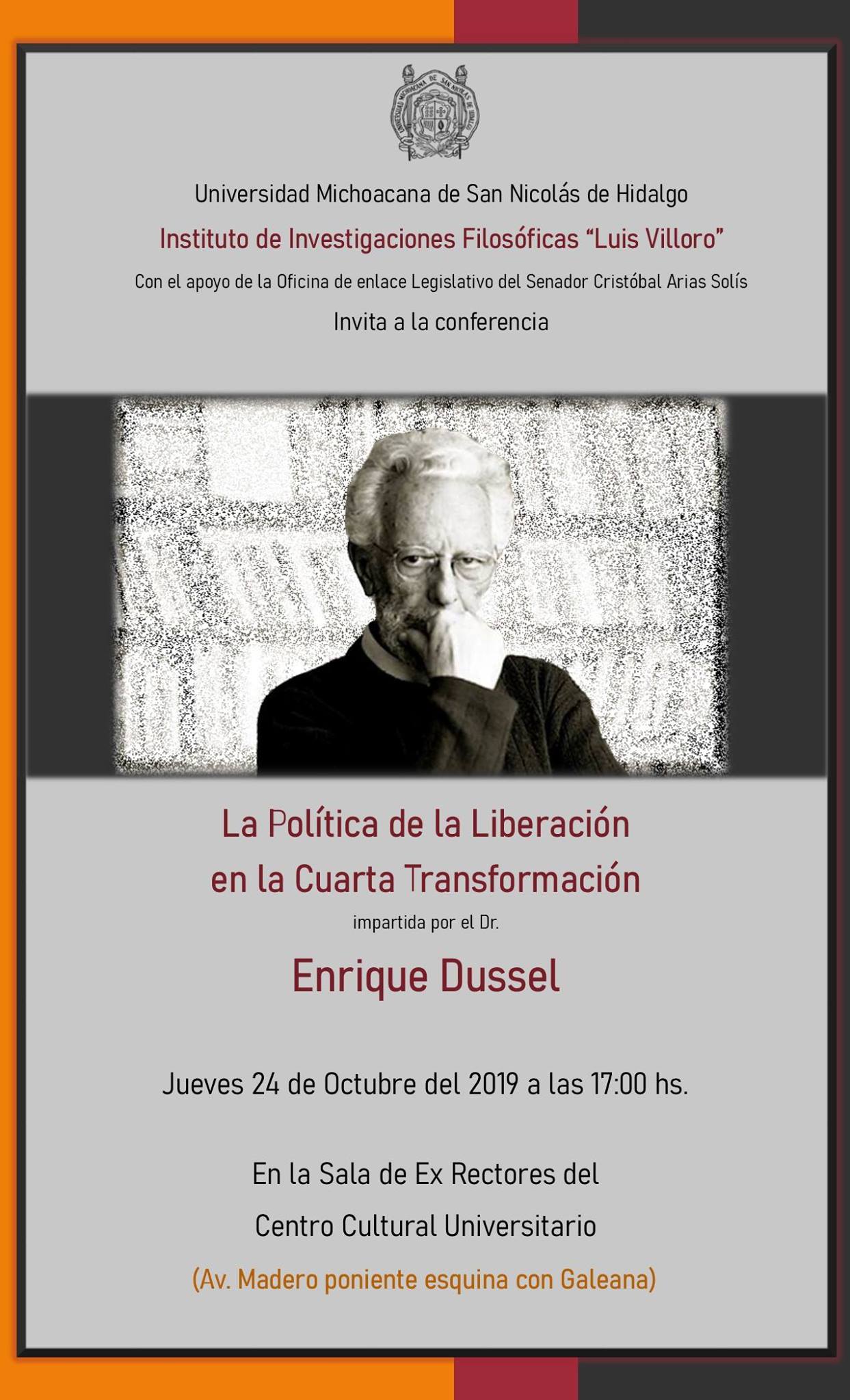  Ofrece Enrique Dussel conferencia sobre la “Política de la Liberación en la Cuarta Transformación”