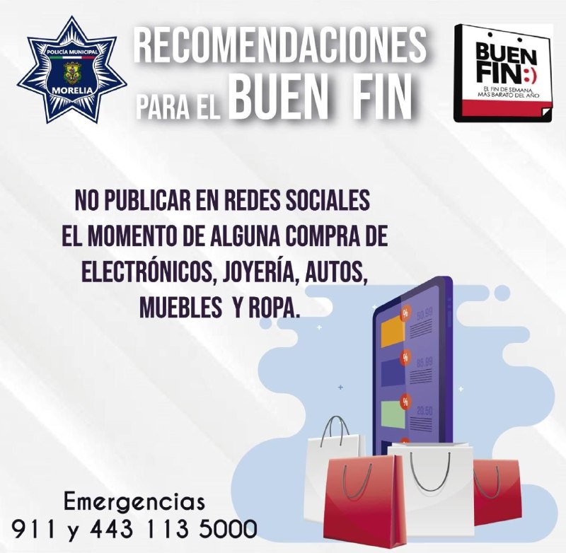  Aplica Policía Morelia operativo especial por el Buen Fin 2019