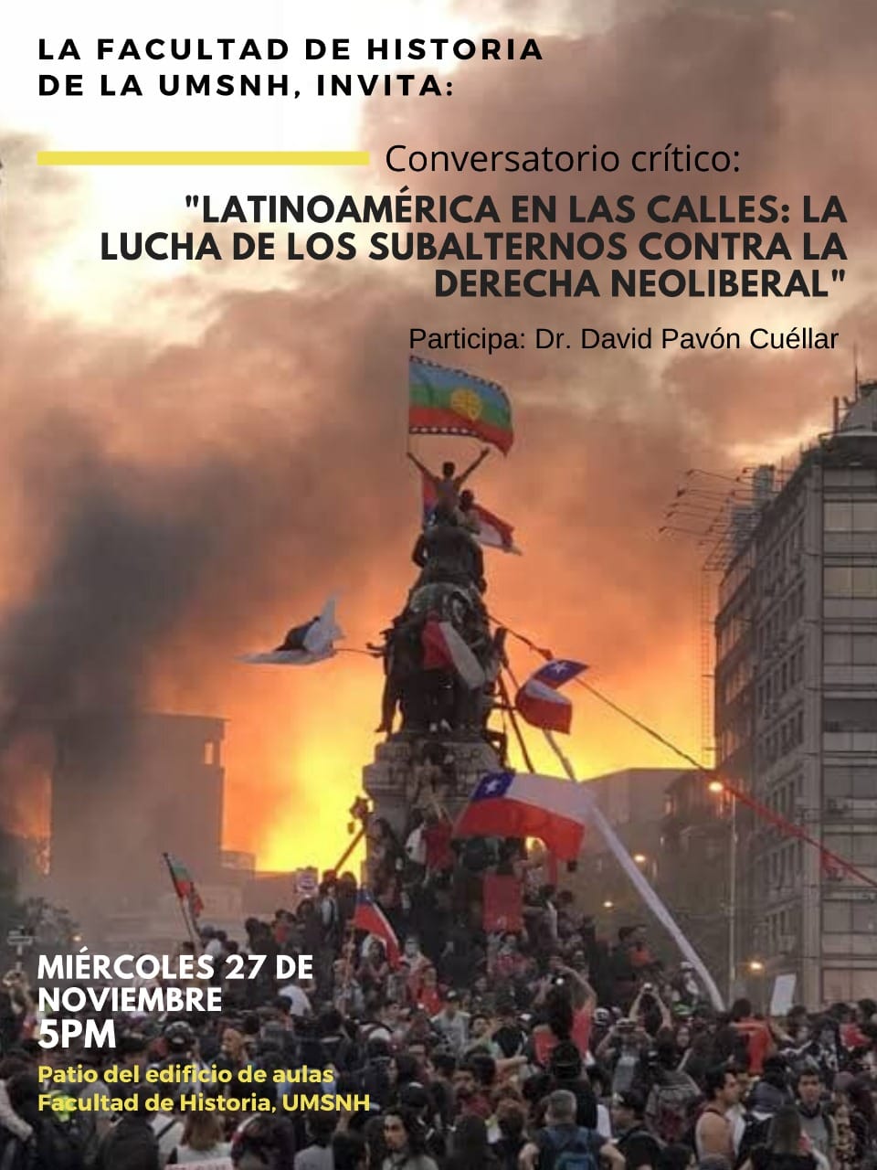  Conservatorio “Latinoamérica en las Calles”, este miércoles en la Facultad de Historia de la UMSNH