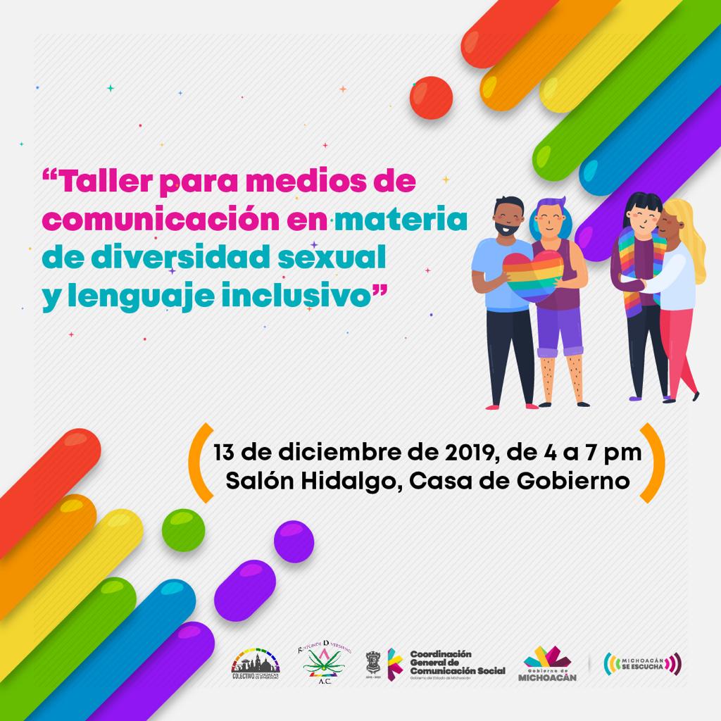  Este viernes, taller sobre lenguaje inclusivo y de diversidad sexual, dirigido a medios de comunicación: CGCS