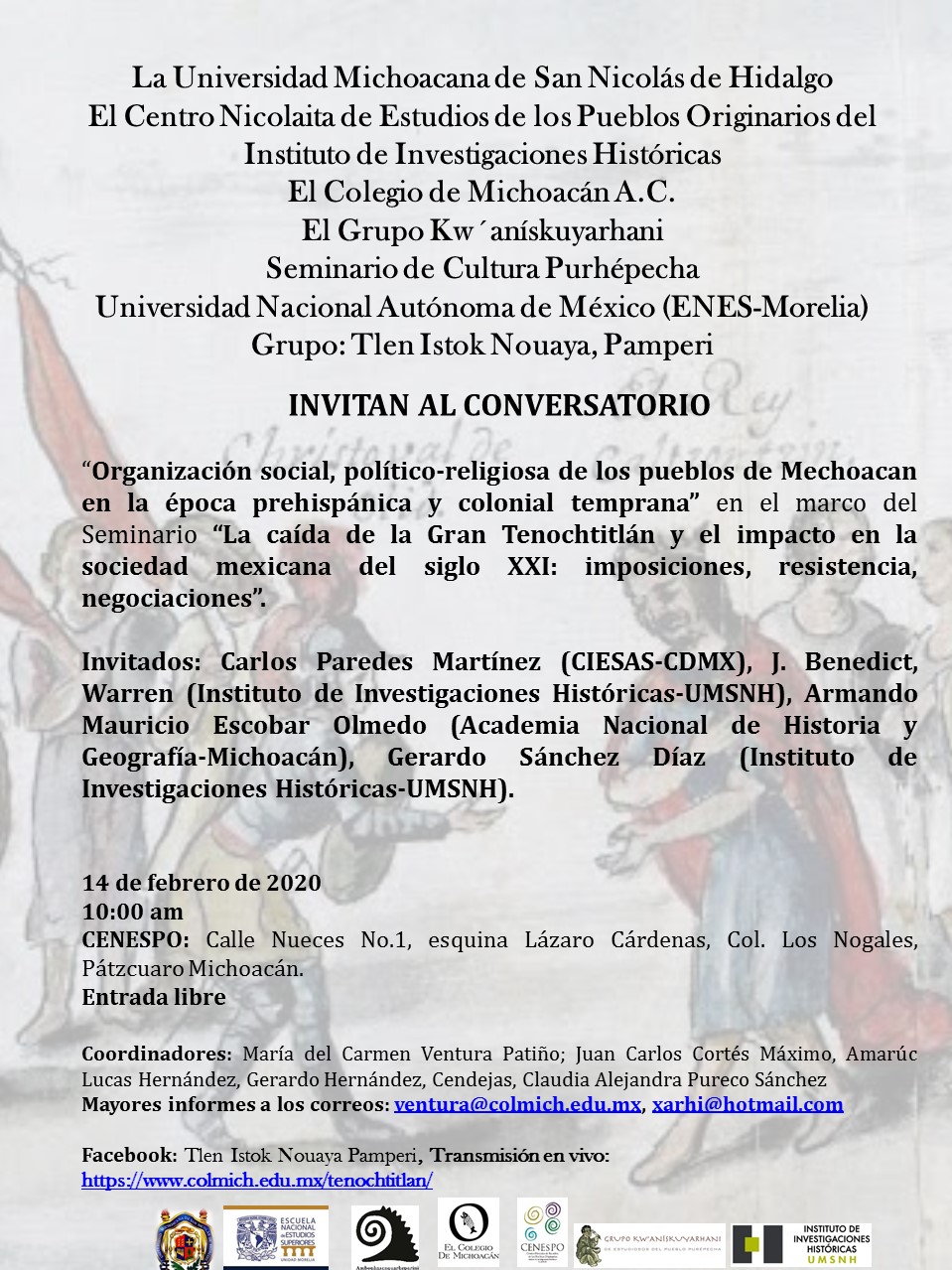 Invita la UMSNH a conversatorio sobre organización social, político-religiosa en la época prehispánica