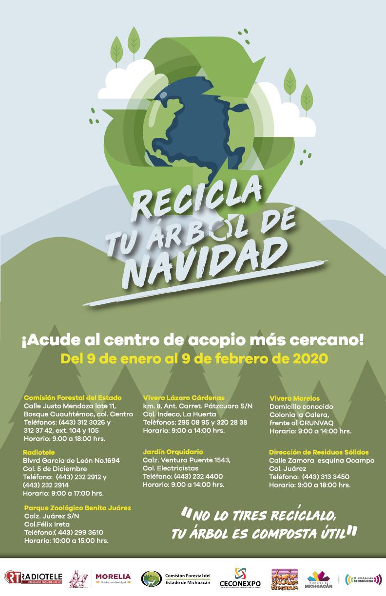 Centros de Acopio de árboles de navidad, abiertos hasta el 9 de febrero