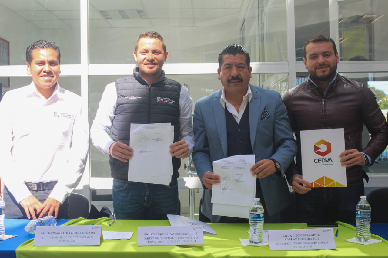  Signan Ijumich y Grupo Cedva convenio de colaboración en materia de Servicio Social