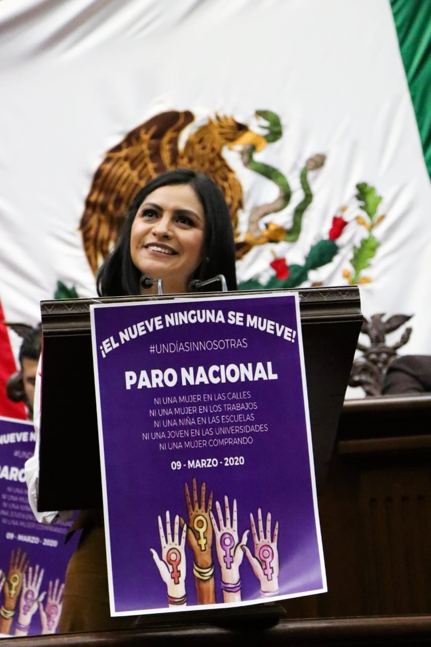  Congreso de Michoacán se sumará a Paro Nacional de Mujeres: Araceli Saucedo