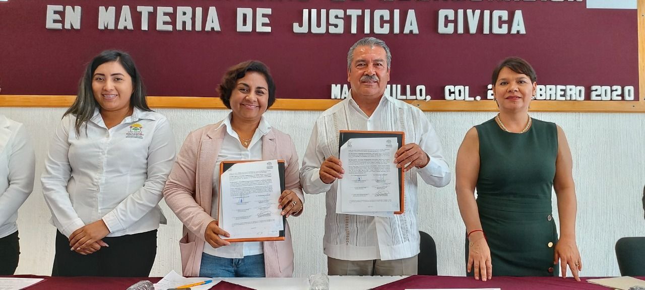 Signa Raúl Morón convenio de colaboración entre Morelia y Manzanillo en materia de justicia cívica