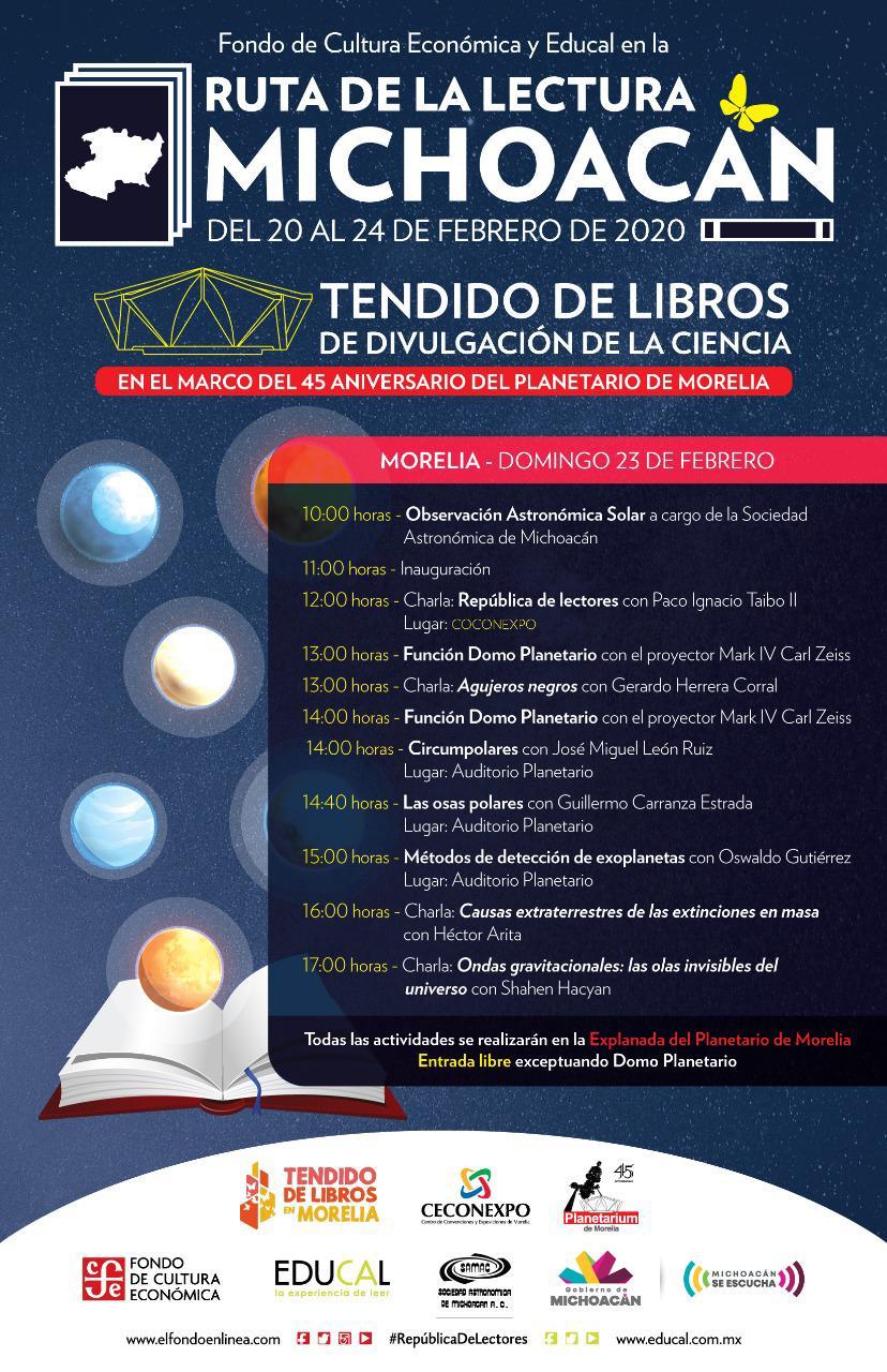  Planetario de Morelia se llenará de estrellas y libros a bajo costo