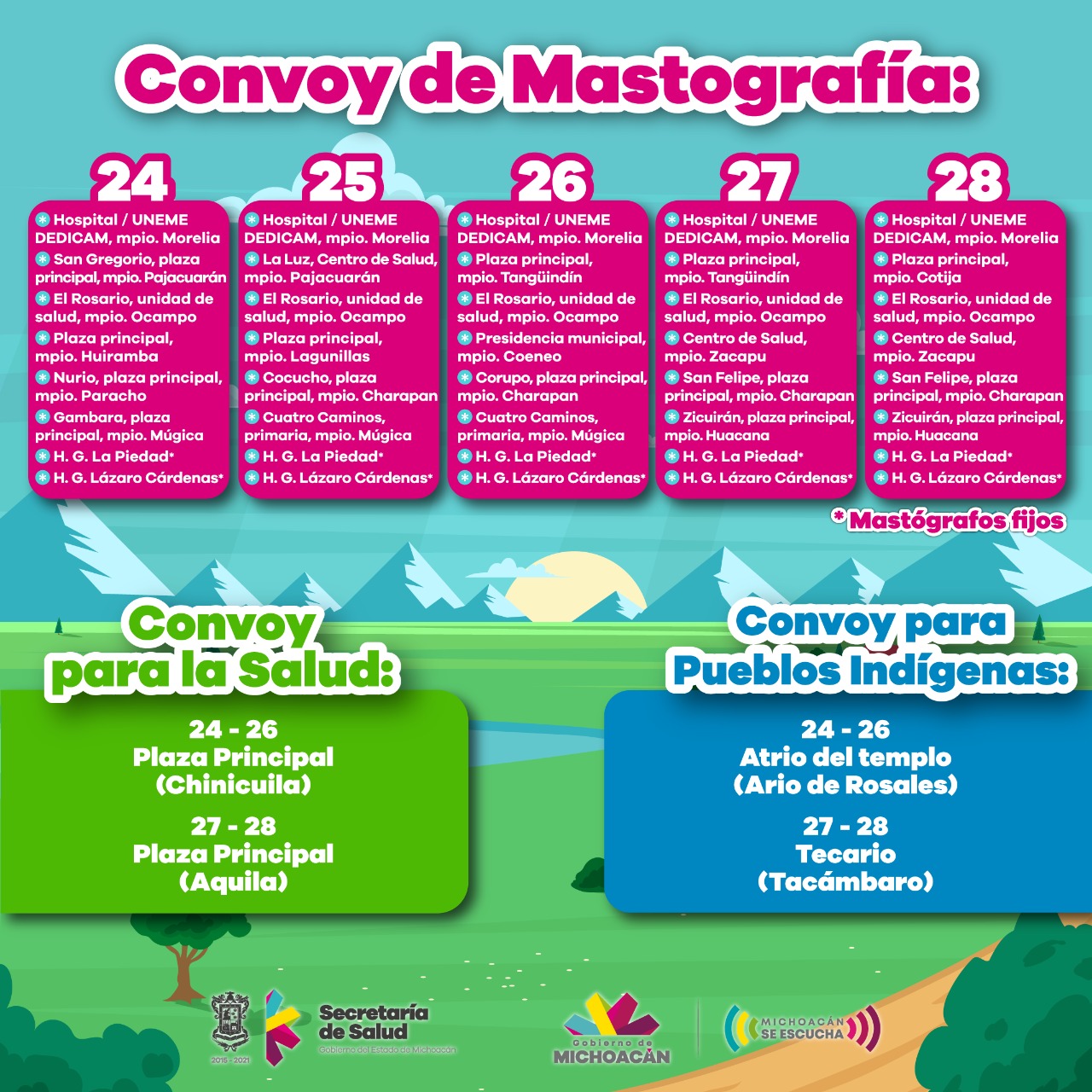  Mastógrafos móviles de la SSM, recorrerán 12 municipios de la entidad