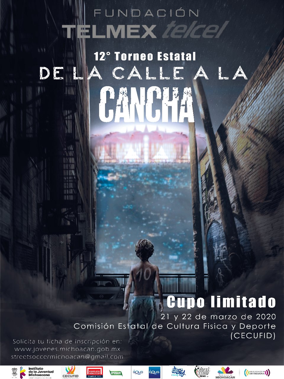 Siguen abiertas inscripciones para Torneo de Fútbol de la Calle a la Cancha