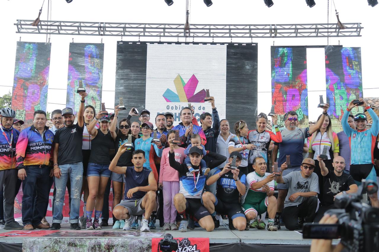 Concluye con éxito “Reto Monarca”, competencia ciclista con causa