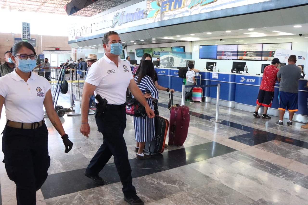  Mantienen cadetes monitoreo preventivo en Terminal de Autobuses de Morelia