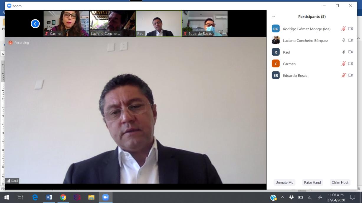  SOSTIENE RECTOR RAÚL CÁRDENAS REUNIÓN A DISTANCIA CON FUNCIONARIOS DE LA SEP