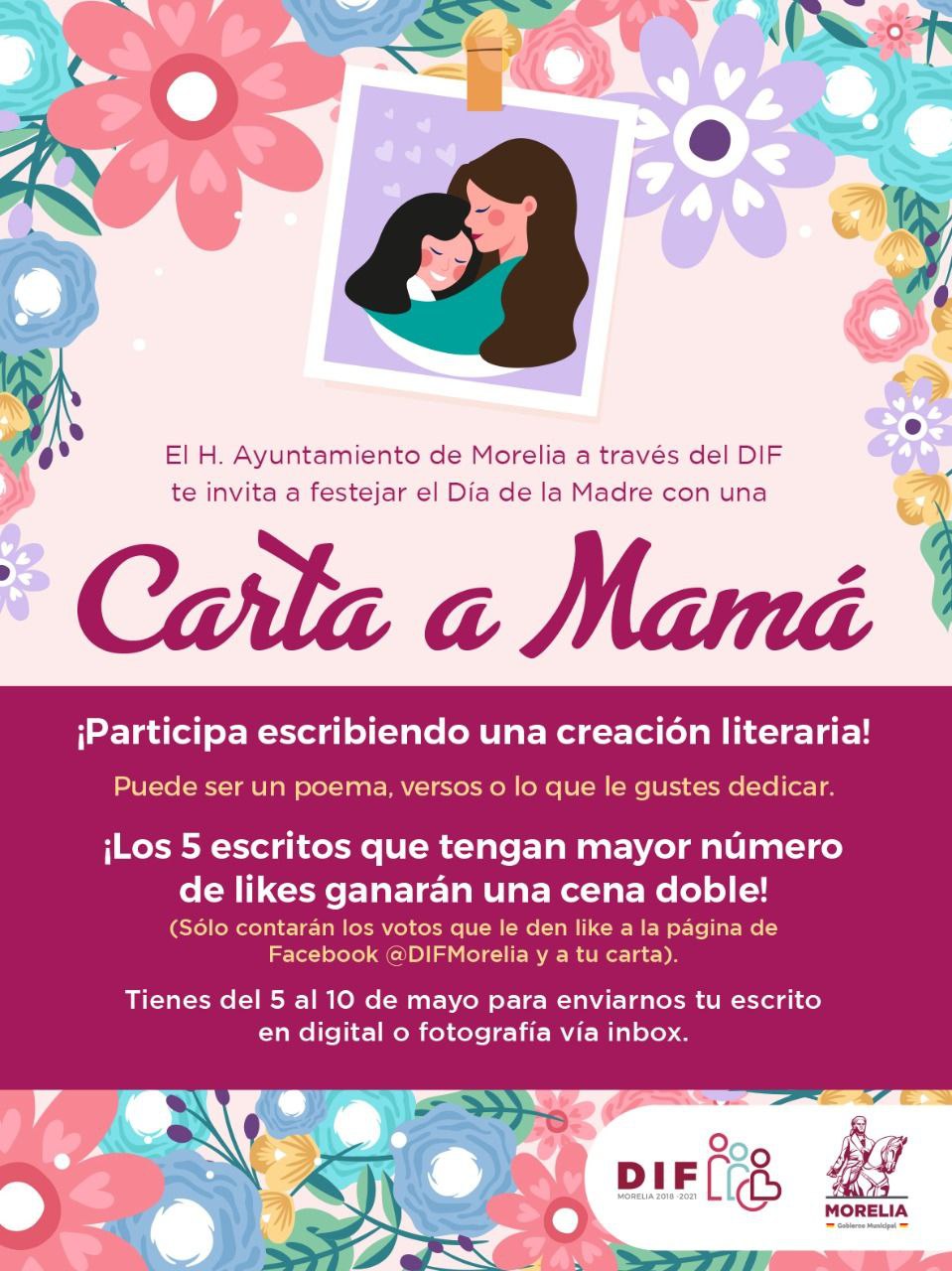  Invita DIF Morelia a participar en concurso del Día de la Madre