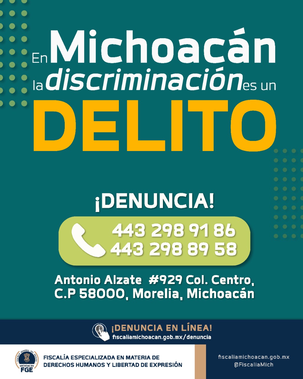  Garantizar el derecho a la no discriminación, compromiso de la FGE