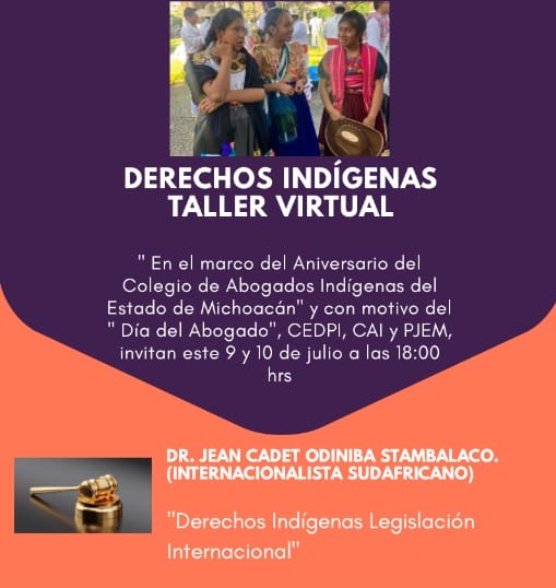  Promueve CEDPI taller virtual en materia indígena para abogados