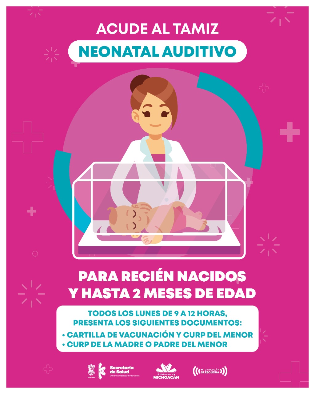  Prueba de Tamiz Neonatal Auditivo, los lunes en el Hospital Infantil