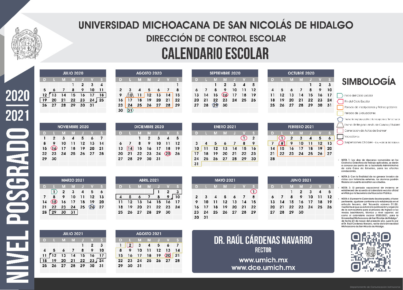  Aprueba la UMSNH su calendario escolar 2020-2021