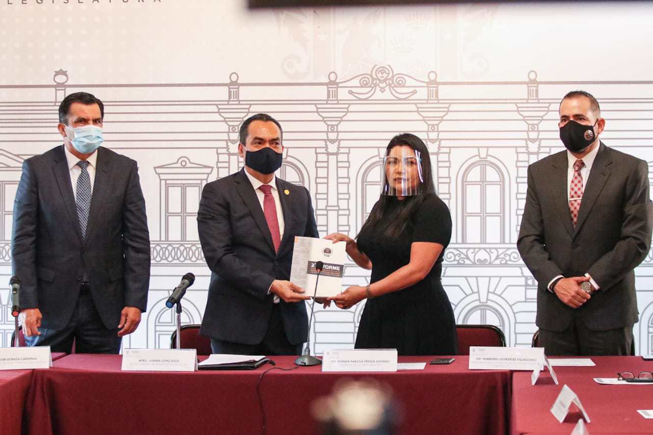 Recibe Congreso del Estado segundo informe semestral de la Fiscalía General de Michoacán