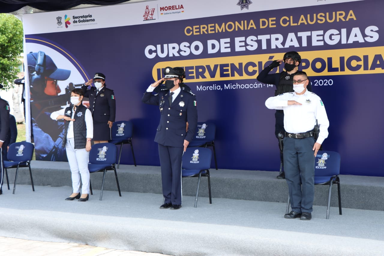 Clausura IEESSPP curso de técnicas de intervención policial para la policía de Morelia