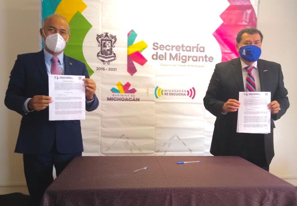 Firman Semigrante y Cobaem comodato para apoyar a connacionales y sus familias
