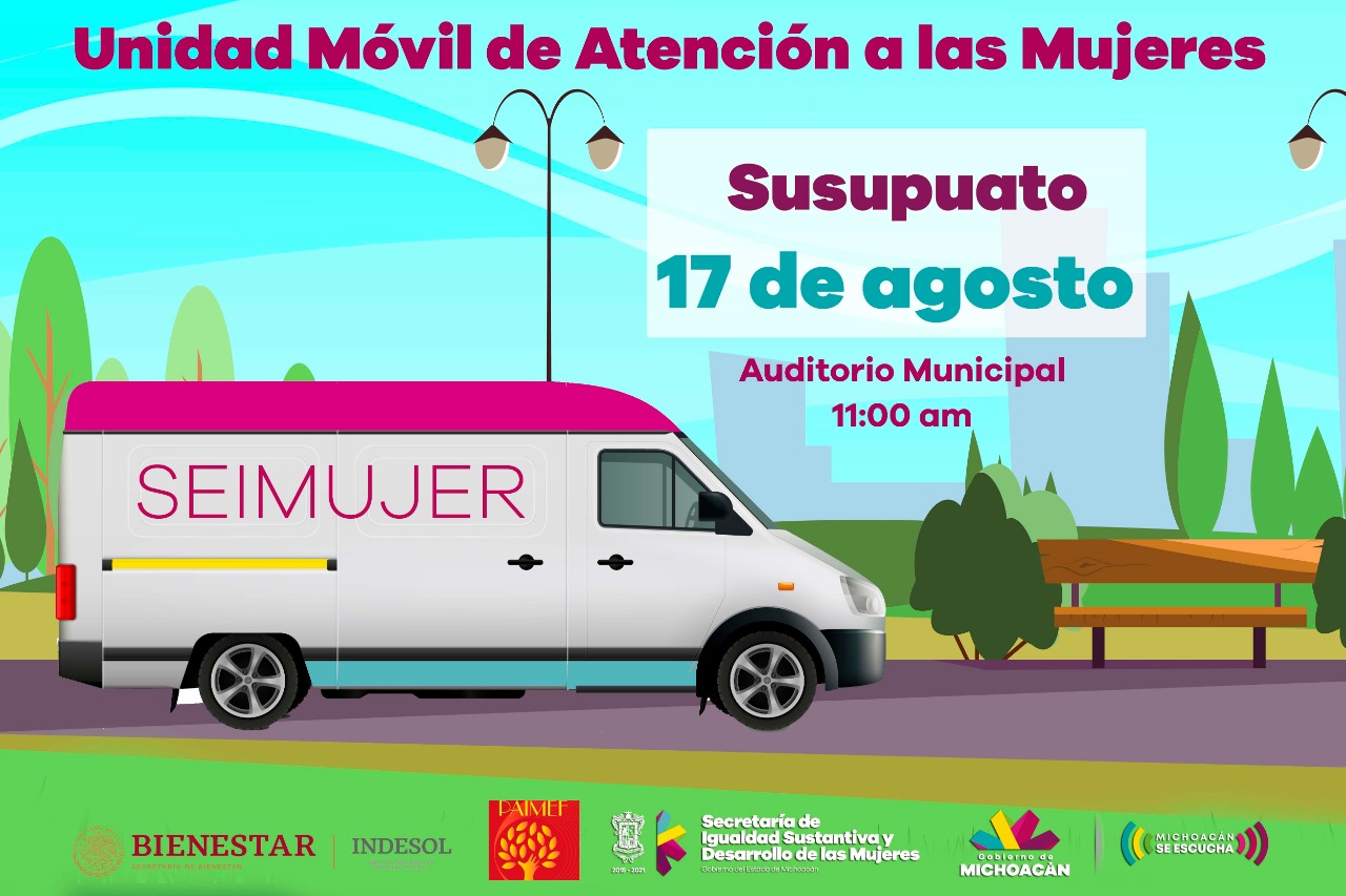  Mañana en Susupuato estará la Unidad Móvil de Atención a las Mujeres