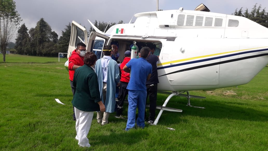  Realiza SSM traslado en ambulancia aérea de paciente con quemaduras de tercer grado