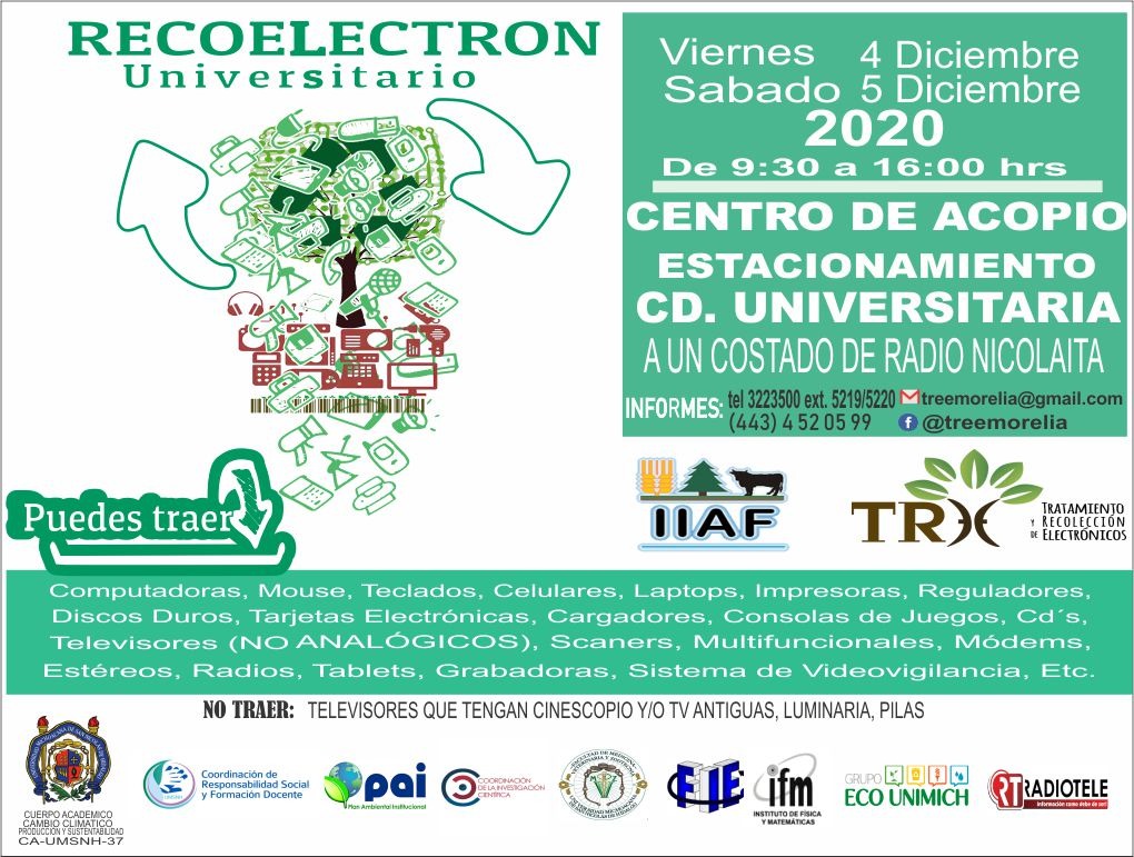  ESTE VIERNES Y SÁBADO, UMSNH REALIZA RECOELECTRÓN 2020