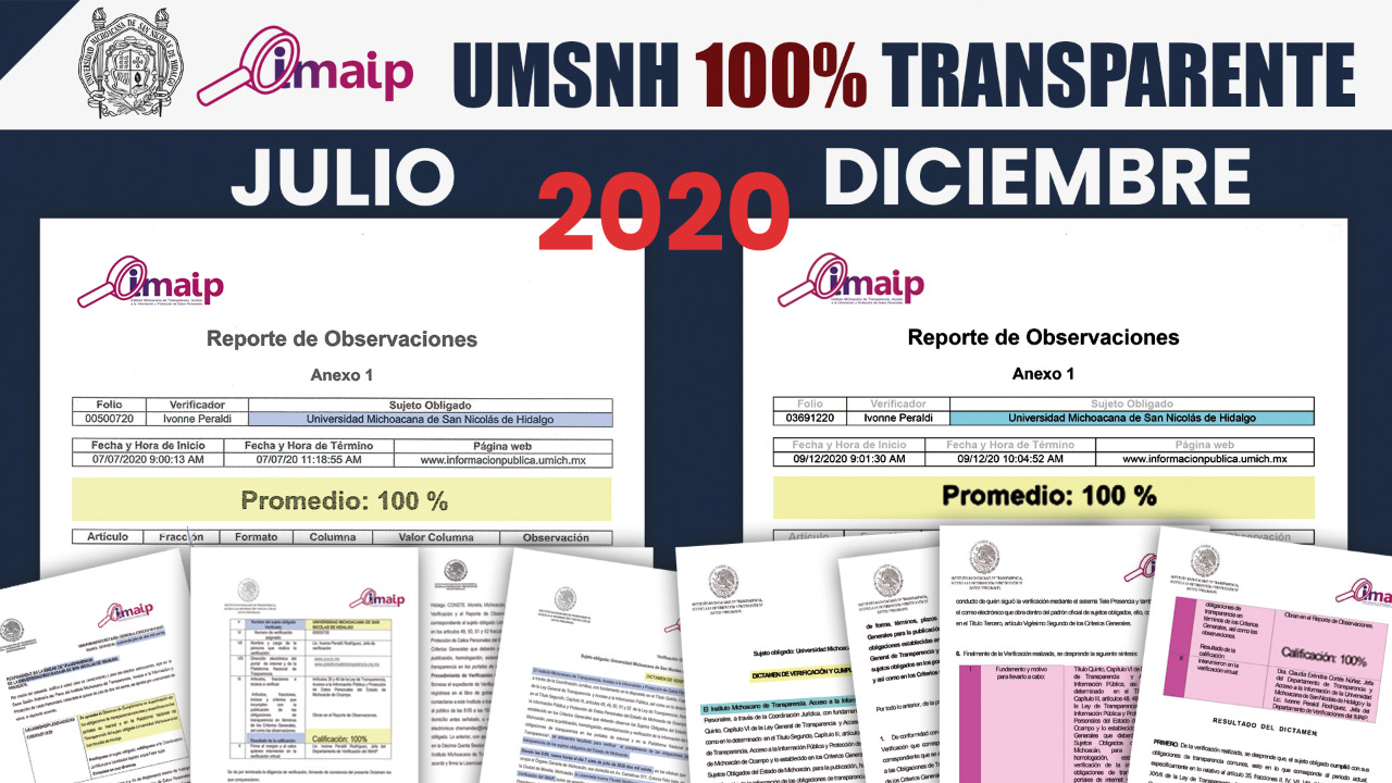 UMSNH hace historia, alcanza el 100 de transparencia en 2020