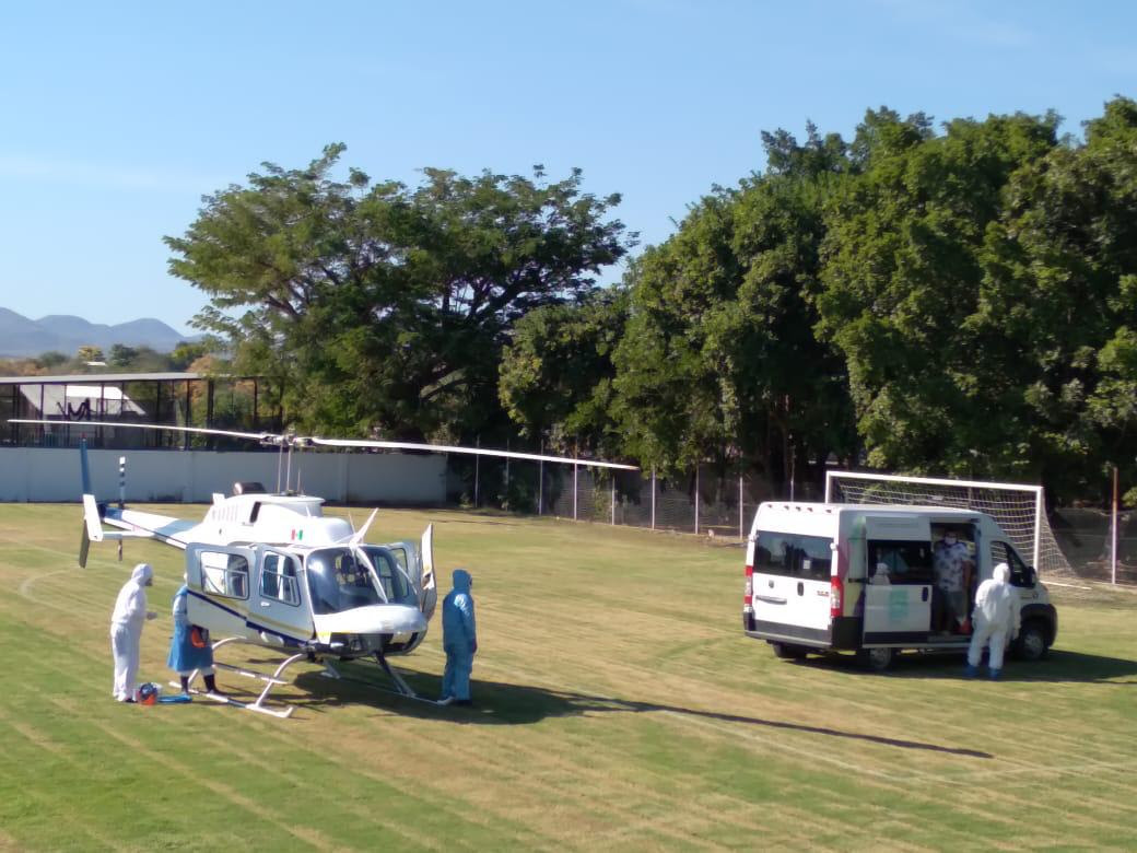  Coordina SSM traslado aéreo de paciente de Huetamo a Morelia