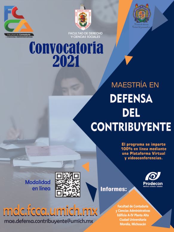 UMSNH ofrece Maestría en Defensa del Contribuyente en modalidad en línea