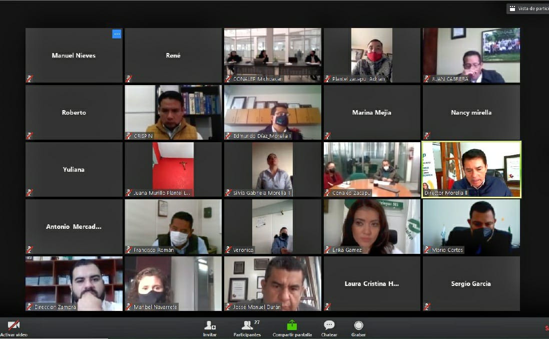  Directivos del Conalep Michoacán sostienen reunión virtual con padres de familia