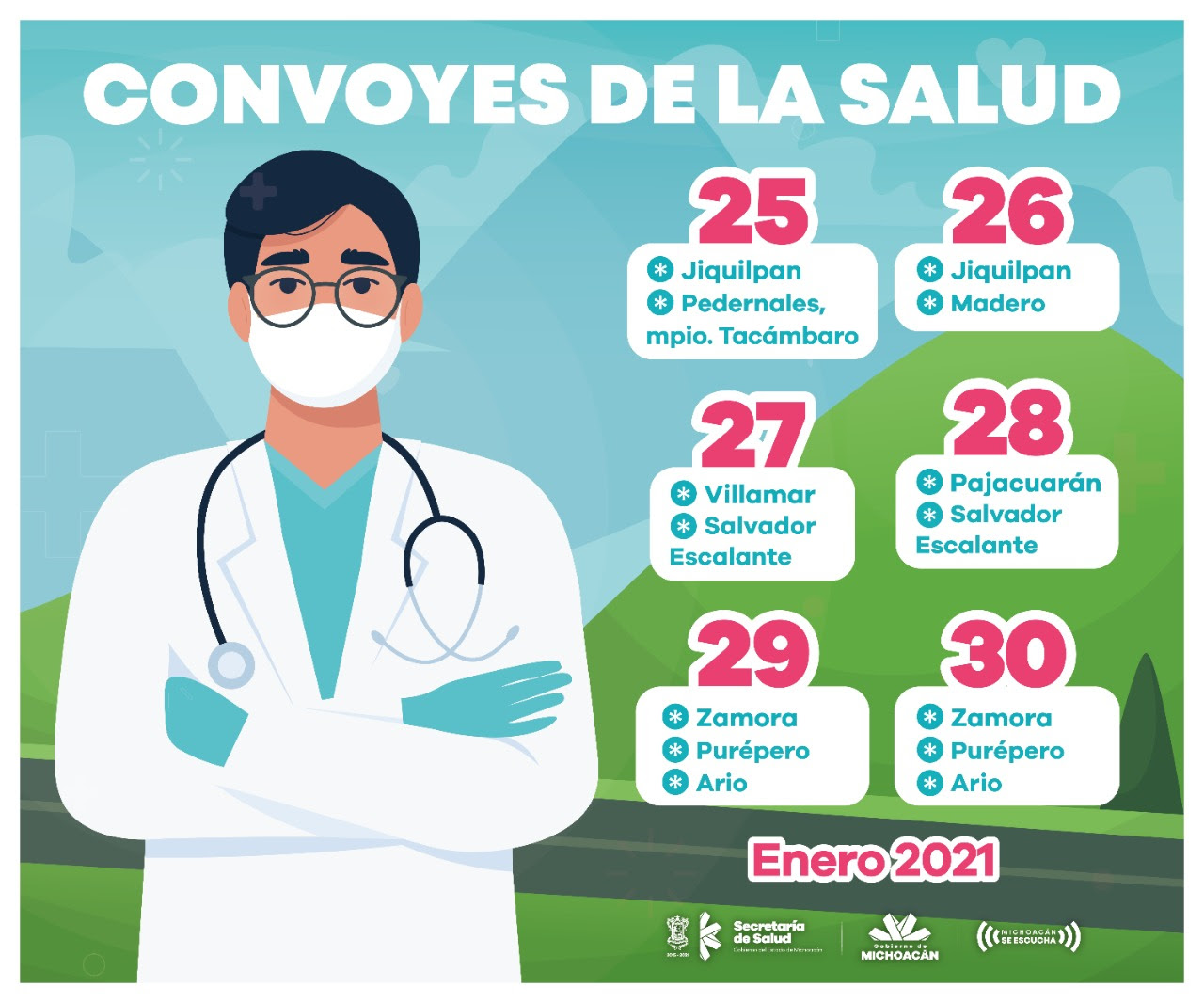 Convoyes de la Salud visitarán 9 municipios