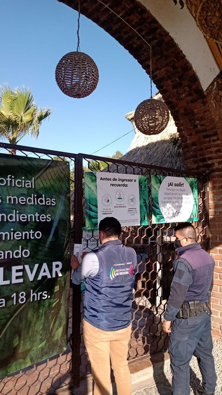  Suspendidos dos restaurantes en Cuitzeo y Copándaro por incumplir normas sanitarias