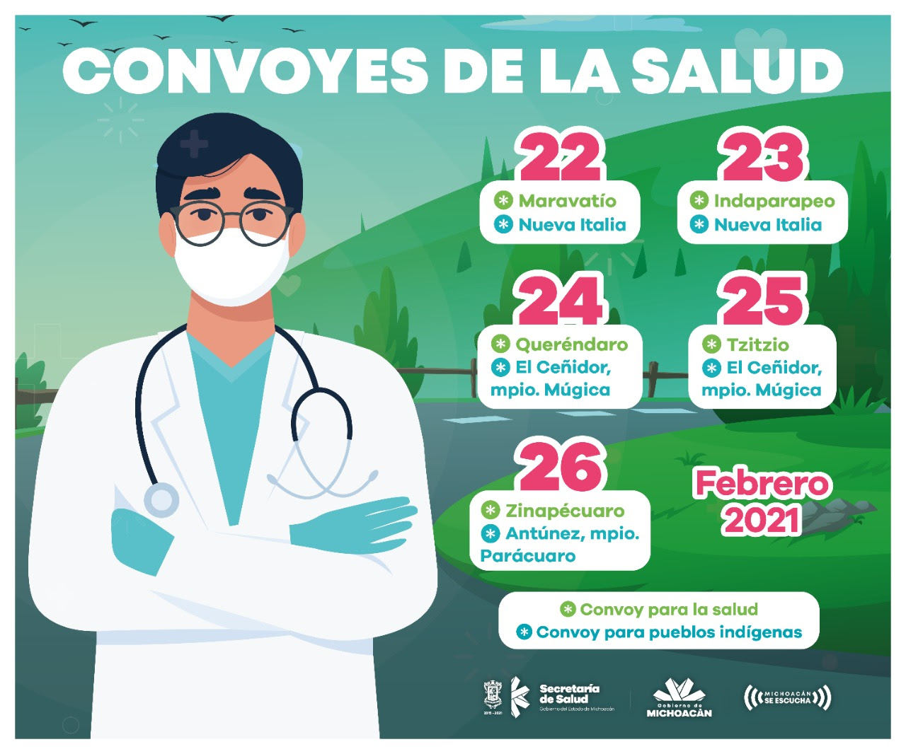  Atiende SSM comunidades a través de Convoyes de la Salud y Pueblos Indígenas