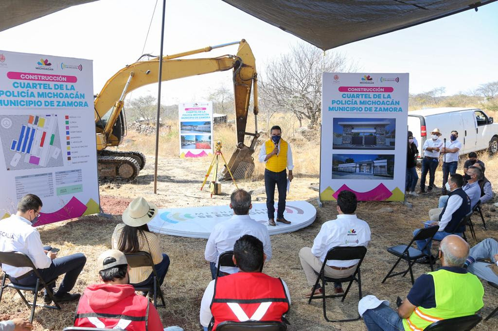  Arranca Gobernador construcción de cuarteles de Policía Michoacán en Zamora y La Piedad