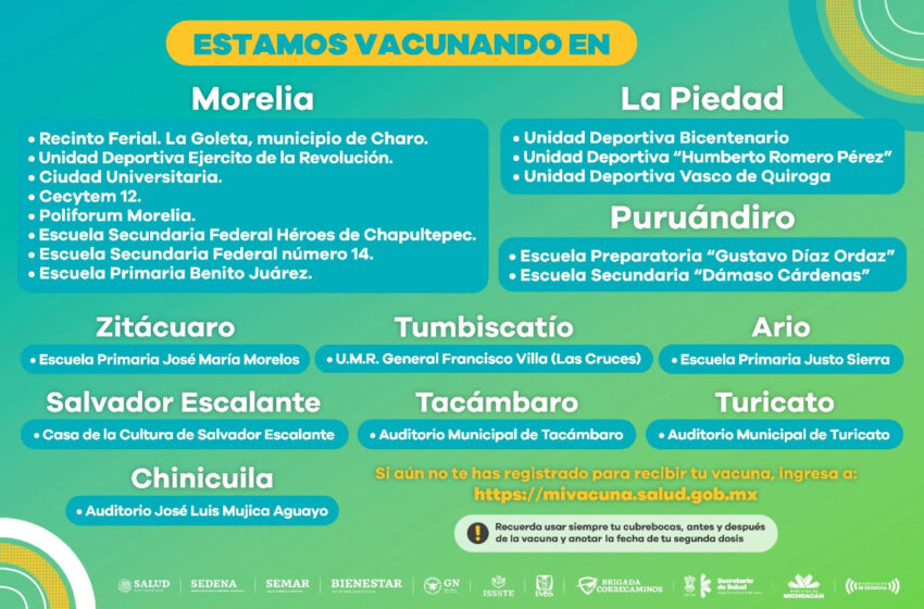  Arranca vacunación anti COVID-19, para adultos mayores en 7 municipios más