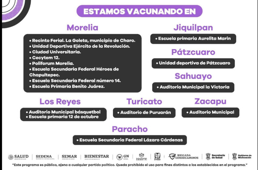  Se reabre jornada de inmunización anti COVID-19 en 8 municipios