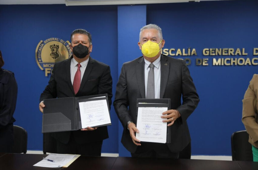  Firma FGE convenio de colaboración con CESCIJUC y CONALEP Michoacán