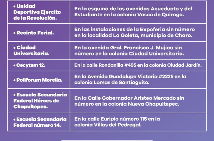  Inicia miércoles 21 de abril, aplicación de segundas dosis en Morelia