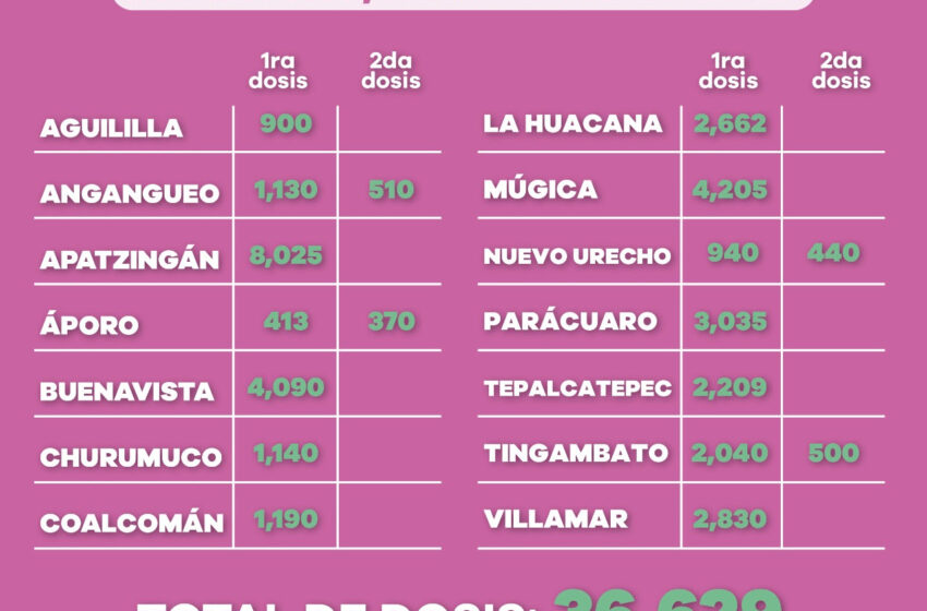  En Michoacán, 310 mil 566 adultos mayores cuentan con esquemas completos de vacunación contra COVID-19