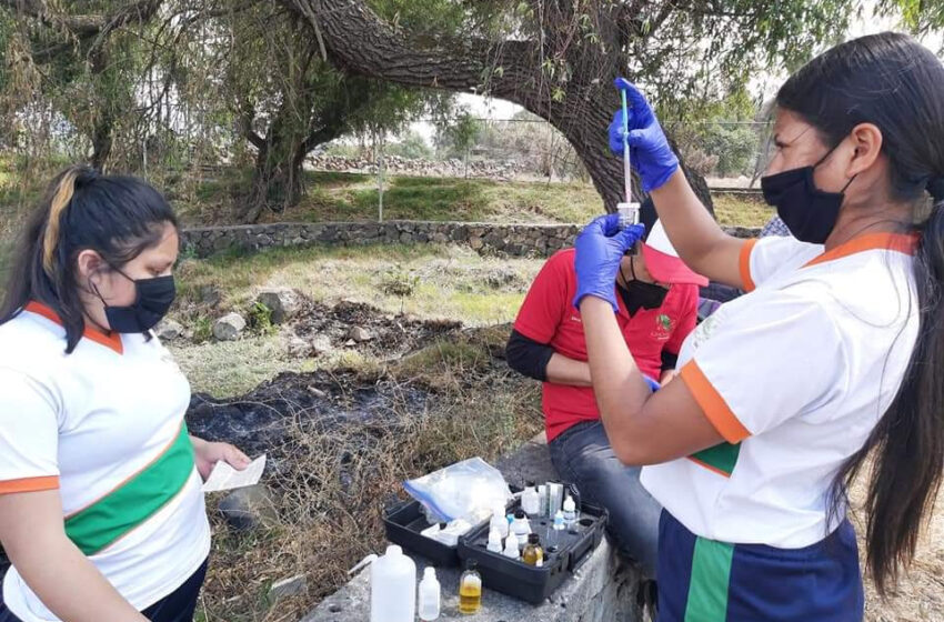  Estudiantes del CECyTEM plantel Huecorio colaboran en proyecto ambiental