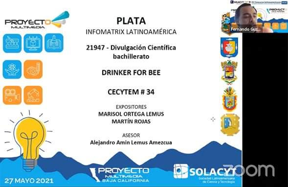  Obtienen alumnos del CECyTEM Irapeo acreditaciones internacionales y medallas en Infomatrix 2021