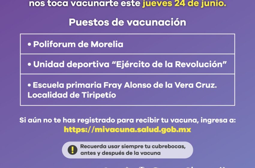  Cambia sede de vacunación contra COVID-19 en Morelia