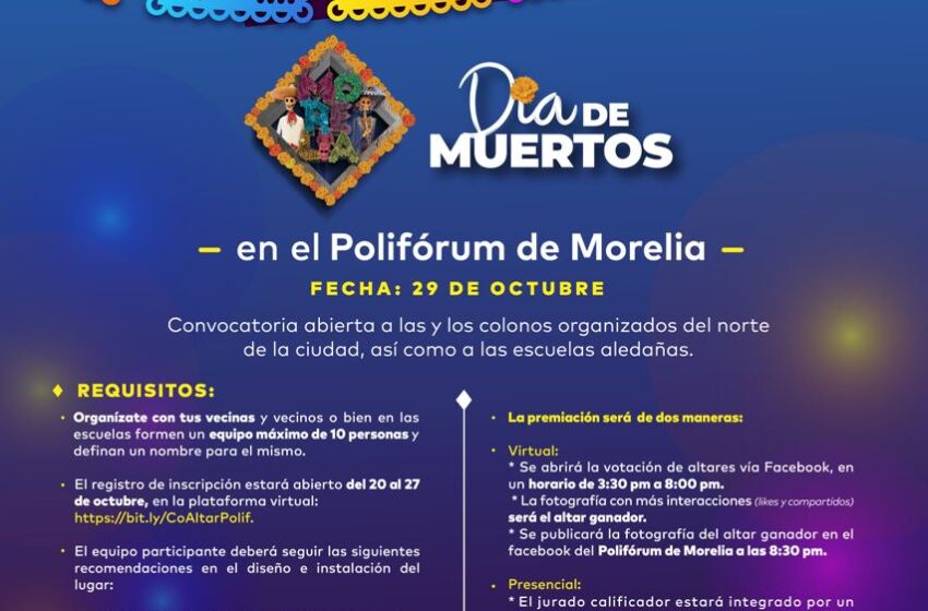  Presenta Polifórum de Morelia gran programa cultural y gastronómico para Día de Muertos
