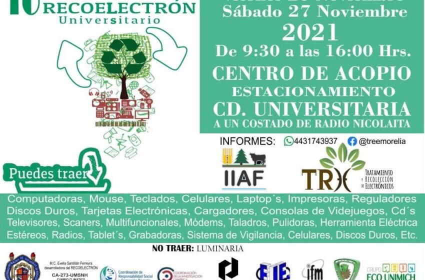  UMSNH alista décimo recolectrón universitario